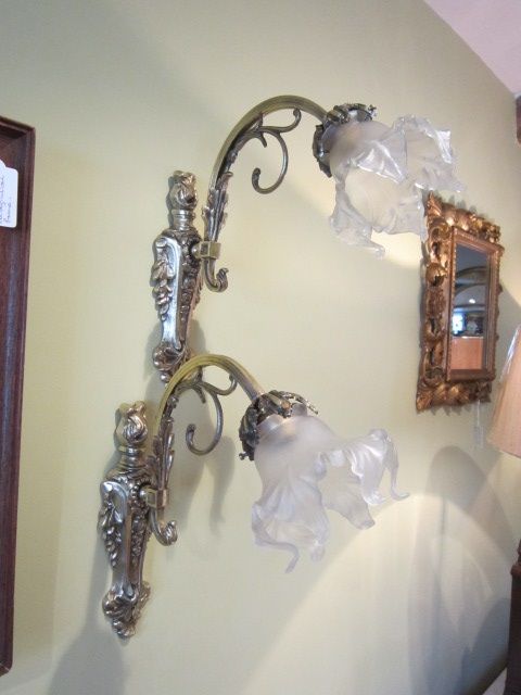 Pair of Edwardian Cast Brass Wall Lights