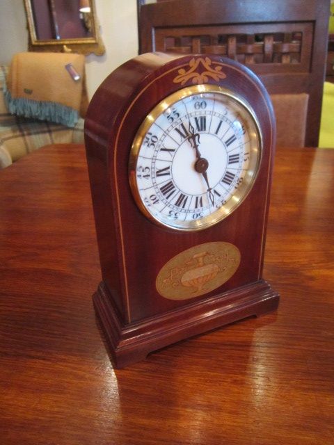 Superb Edwardian Sheraton Inlaid Mantel Clock