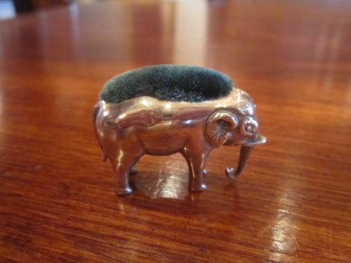 Rare Edwardian Silver Novelty Elephant Pin Cushion