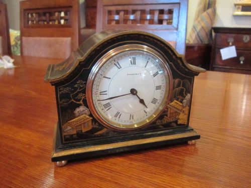 Superb Victorian Green Chinoserie Mantel Clock