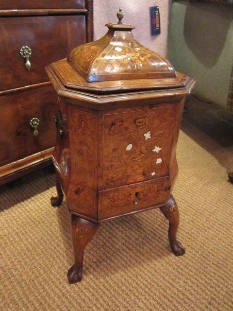 Superb 18th Century Walnut & Marquetry Wine Cooler