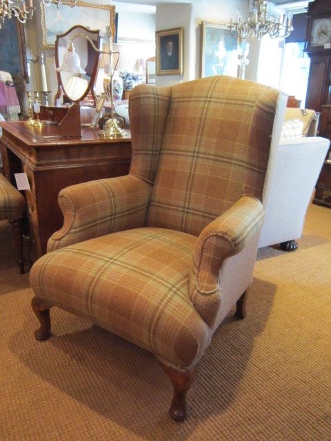 Very Comfortable Victorian Upholstered Wing Armchair