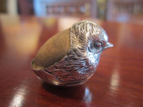 Rare Edwardian Silver 'Chick' Pin Cushion