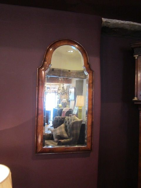 Superb 19th Century Walnut Cushion Frame Mirror