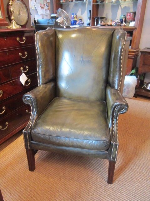 Top Quality Edwardian Leather Wing Armchair