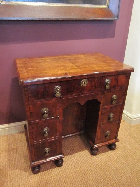 Superb George I Period Walnut Kneehole Desk