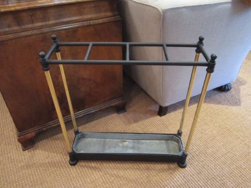 High Quality Victorian Brass & Steel Stick Stand