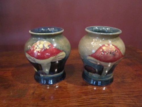 Rare Pair of Moorcroft Claremont Pattern Vases