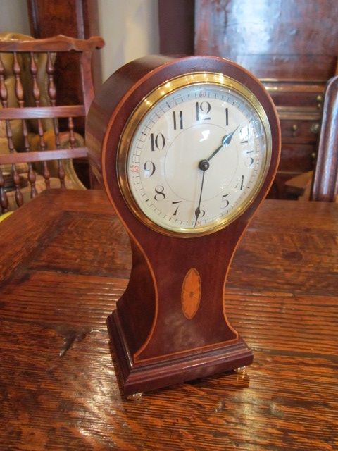 Fine Edwardian Period Sheraton Inlaid Mantel Clock