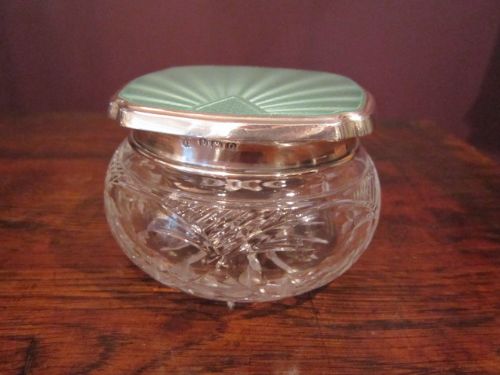 Top Quality Art Deco Silver Enamel Table Jar