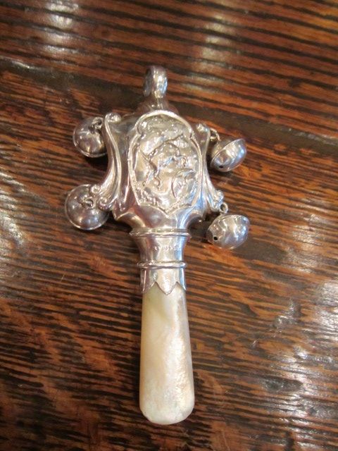 George V Period Silver Rattle & Baby Soother