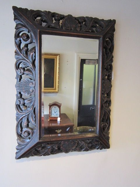 High Quality 19th Century Oak Cushion Frame Mirror
