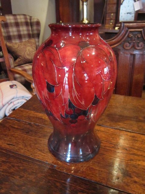 Impressive Moorcroft Leaf & Berries Flambe Vase