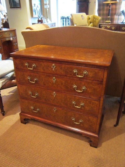 Superior George III Burr Walnut Chest of Drawers