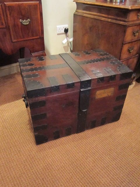 Superb Regency Period Oak & Steel Bound Trunk