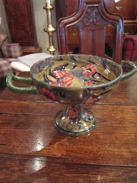 Stunning Moorcroft Spanish Twin Handled Pedestal Bowl