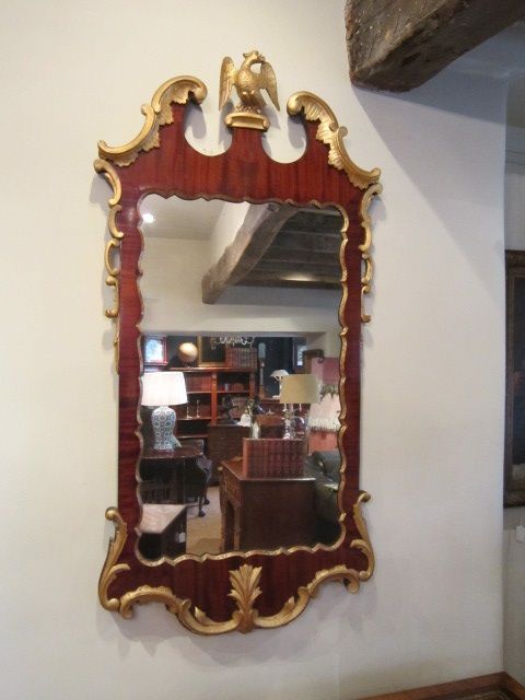Superb George III Period Mahogany & Timber Gilt Mirror