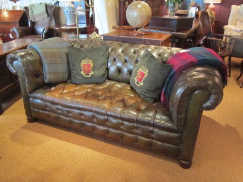 Fabulous Victorian Leather Buttoned Chesterfield Sofa