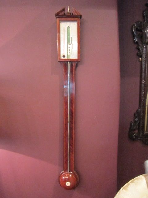 Fine George III Period Inlaid Newcastle Stick Barometer