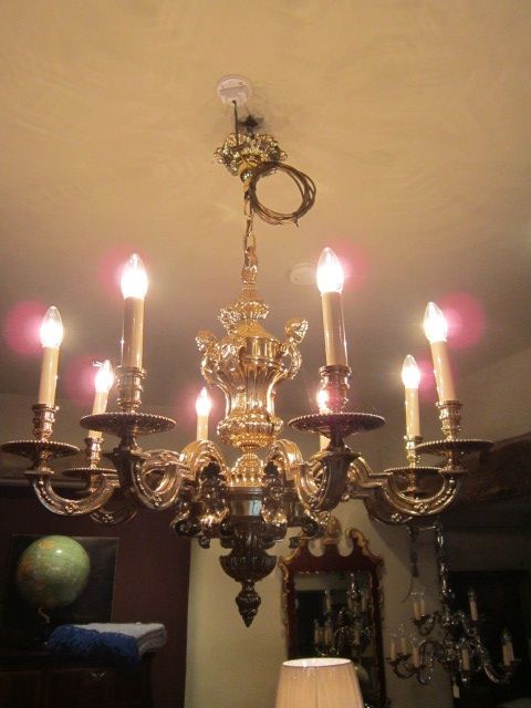Stunning 19th Century Bronze  Louis Xiv Style Chandelier