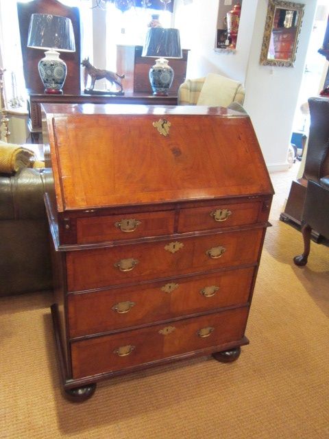Fine & Small George I Period Figured Walnut Bureau