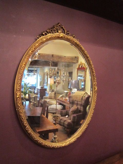 Top Quality Mid Victorian Timber Gilt Oval Mirror