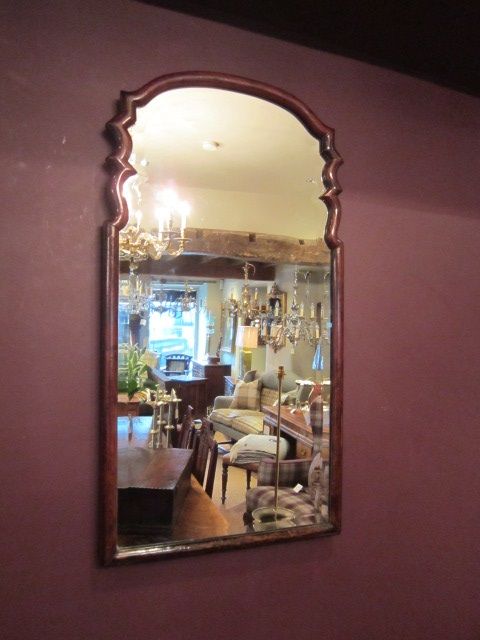 Top Quality Edwardian Burr Walnut Shaped Mirror