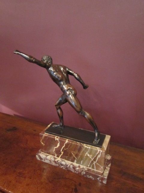 Impressive Art Deco Roman Olympian Bronze Figure
