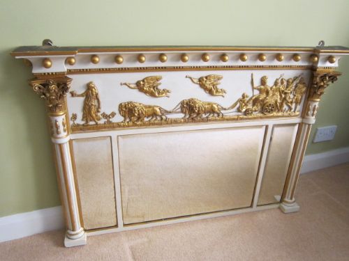 Fine George III Period Timber & Plaster Overmantle Mirror