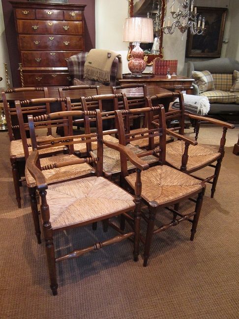 Set of Eight George III Ash & Elm Dining Chairs