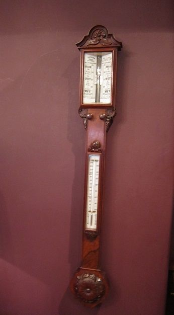Top Quality Victorian Walnut Sea Coast Stick Barometer