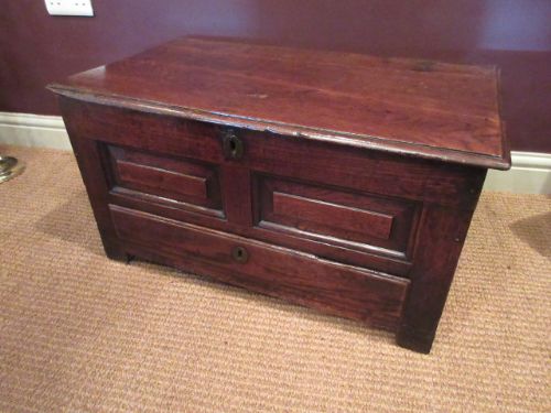 Small George II Period Oak Coffer Bach