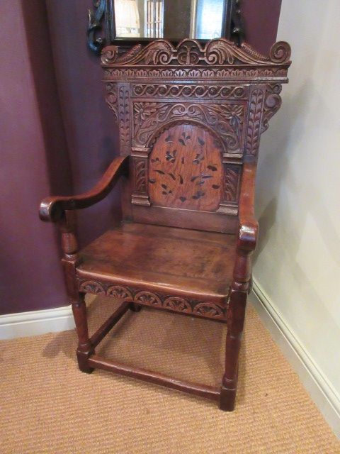 Superb Elizabethan Period Oak Wainscott Armchair