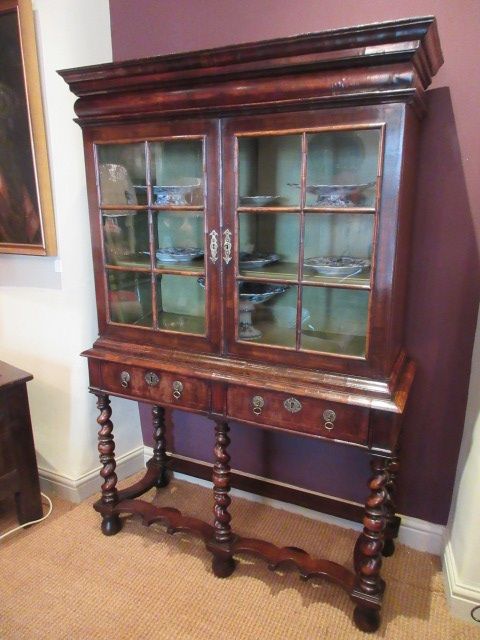Fine William & Mary Period Walnut Cabinet on Stand