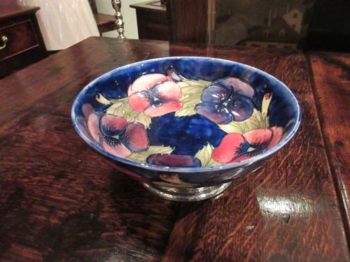 Moorcroft Liberty's Pansy on Pewter Foot Bowl