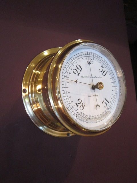 Superb Victorian Glasgow Bulkhead Marine Barometer