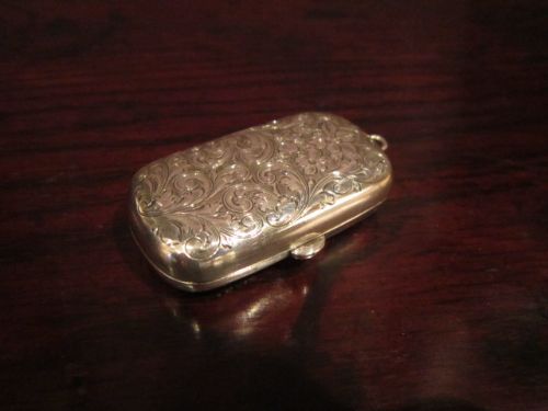 Fine Victorian Silver Engraved Double Sovereign Case