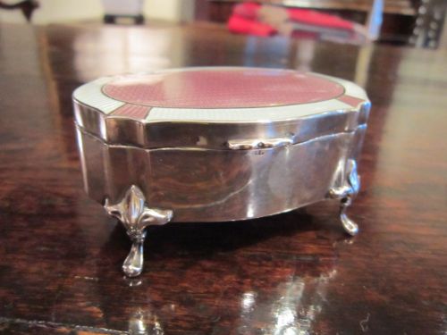 Top Quality Edwardian Period Silver Enamel Ring Box