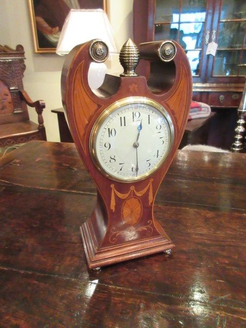 Superb Edwardian Sheraton Inlaid Mantel Clock