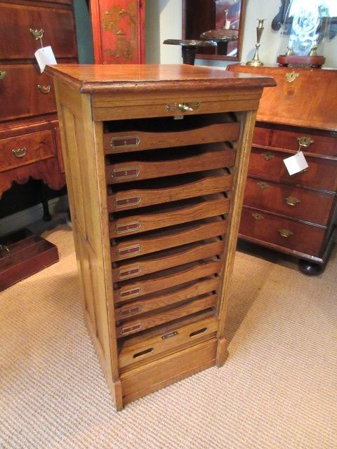 Top Quality 1920'S Polished Oak Filing Cabinet