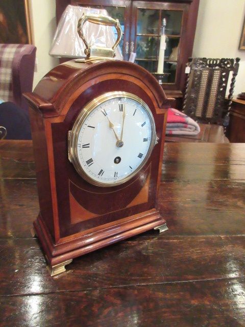 Fine 19th Century Sheraton Inlaid Mantel Clock