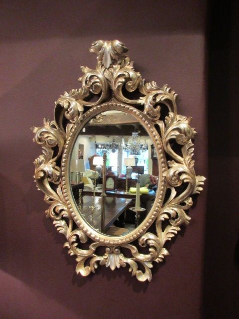 19th Century Timber Gilt Silvered Rococo Wall Mirror