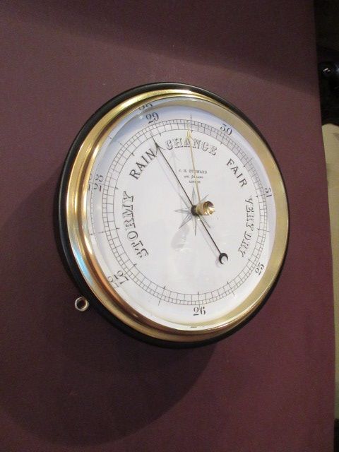 Superb Victorian Steel Cased London Marine Barometer