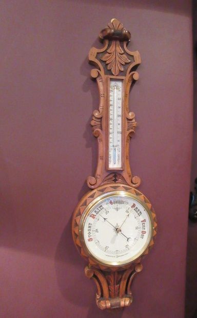 Superb Mid Victorian Oak Carved Banjo Barometer