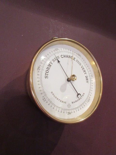 19th Century Cast Bronze Holosteric Marine Barometer