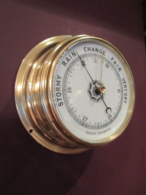 High Quality Victorian Brass Bulkhead Barometer