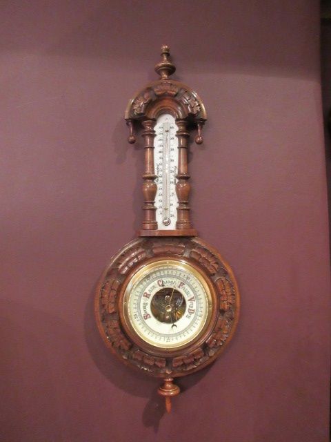 Mid Victorian Polished Walnut Pendant Barometer