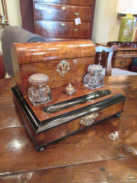 Fine Victorian Burr Walnut Stationery Box