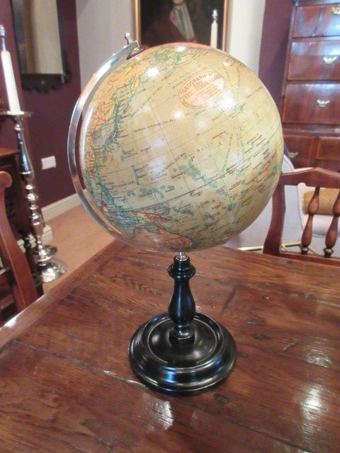 Art Deco 8" Paper Mache Terrestrial Globe