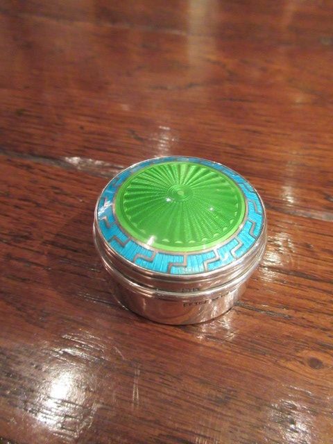 Immaculate Edwardian Silver Enamel Trinket Box